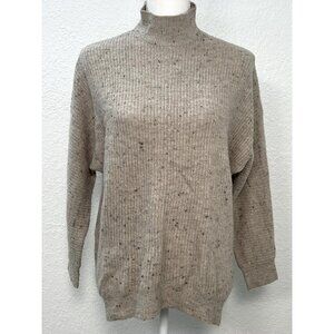 ALYX Womens SMALL Oatmeal Beige Hi-Lo Mock Neck Ribbed L/S Pullover SWEATER EUC